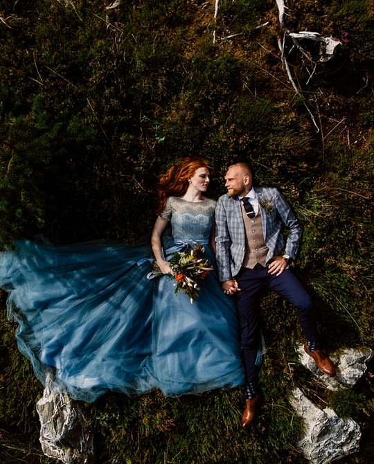 blue alternative wedding dress