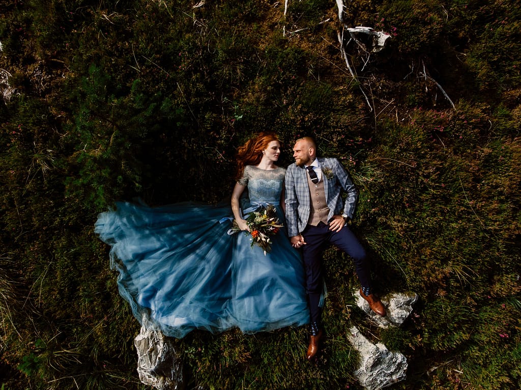 alternative blue wedding dress