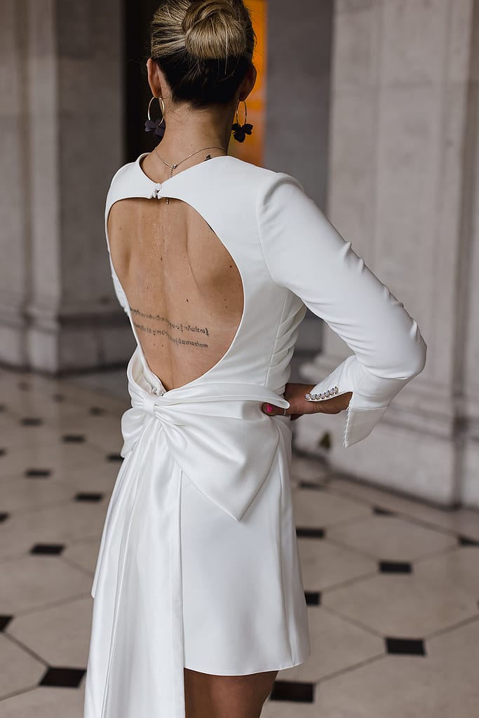 Short Wedding Dress with Bow!